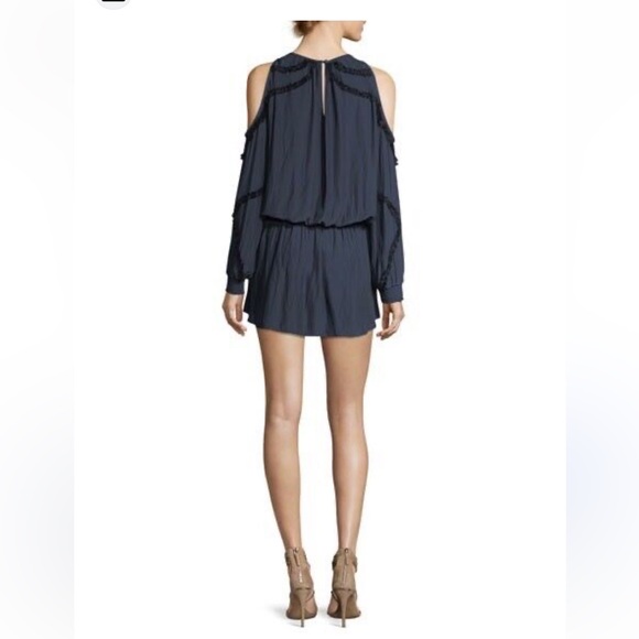 Ramy Brook Taima Cold-Shoulder Blouson Dress w/ Ruffled Trim - Picture 2 of 9